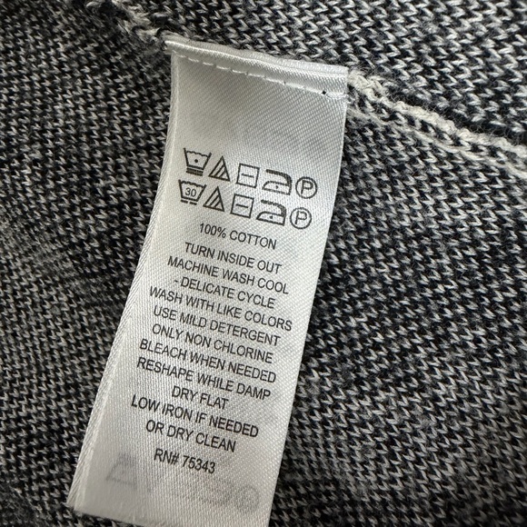 Ruby Moon Black and Cream Open Front Long Cardigan size S Petite - Picture 5 of 9